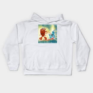 heart and machine runaway art Kids Hoodie